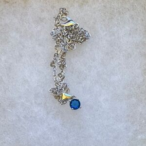 Elegant Silver Necklace with Blue Pendant